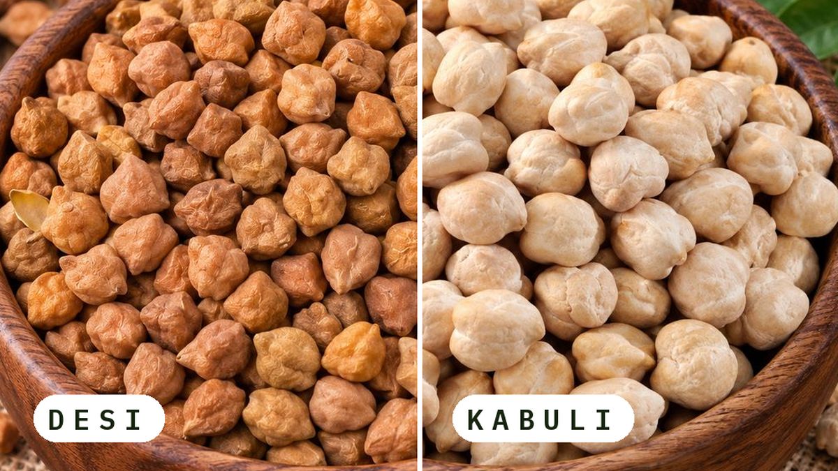 Desi vs kabuli chana: same plant, two very different grains
